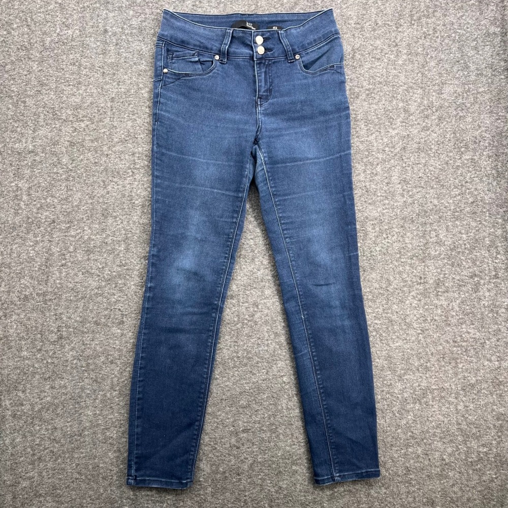 1822 Denim Mia Skinny Jeans Womens 8 Dark Wash Blue Double‎ Button Stretch